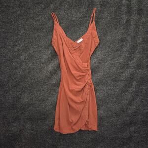 Free People XS  Boho Mini Dress Teracotta Rust Brown